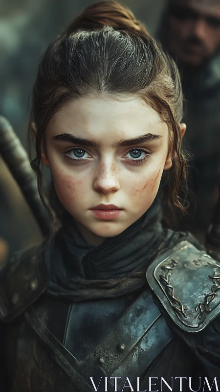 Steel-eyed young warrior studies the world in silence