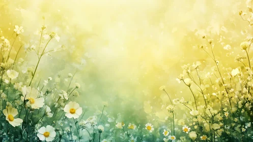 Sunlit Daisy Dreams in Golden Meadow.