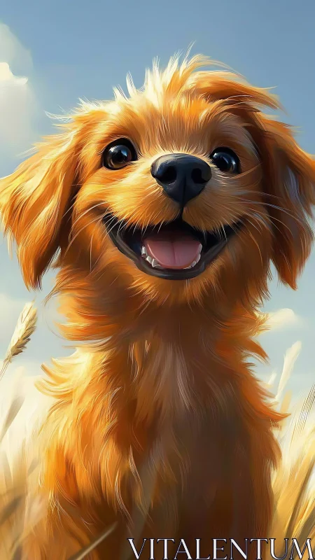 Sunny field puppy with the world&rsquo;s happiest smile.