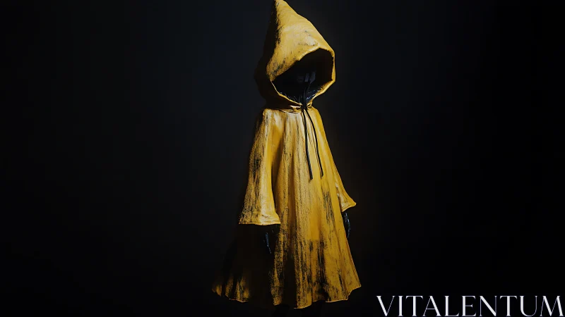 Golden Hooded Figure in Dramatic Light.