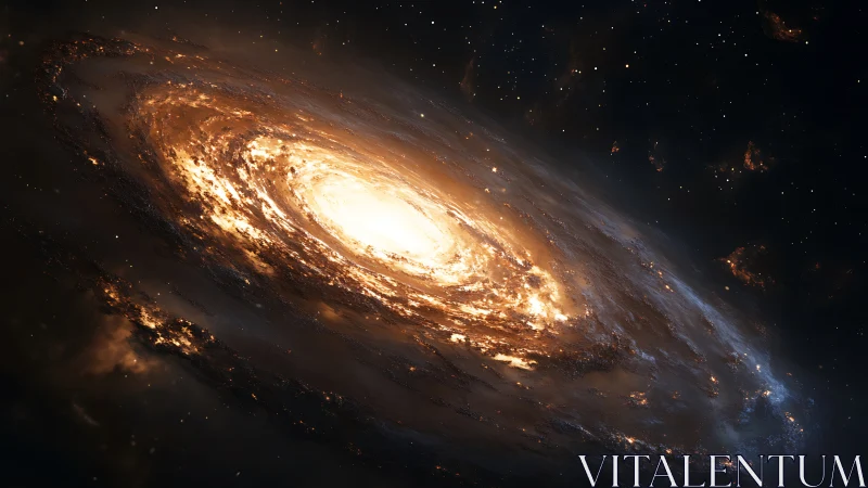 Blazing spiral galaxy unfurls radiant light in deep space