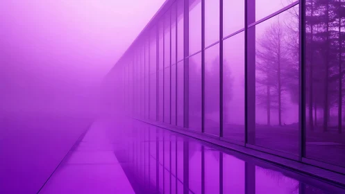 Violet Reflection: Minimalist Architecture and Atmospheric Geometry.