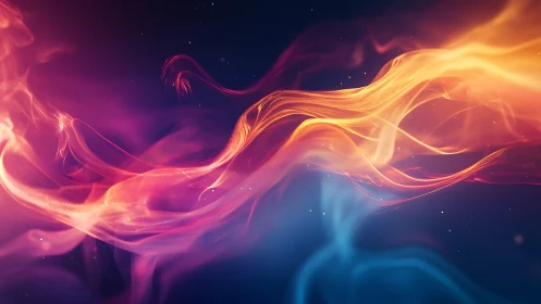 Flowing Energy Streams in Magenta and Gold.