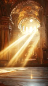 Sunlit prayers drift through a gilded cathedral’s quiet hush