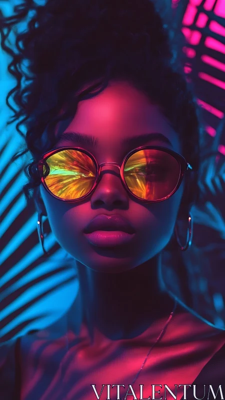 Neon jungle muse in molten sunset shades of reflection.