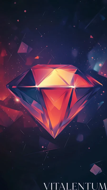 Prismatic neon gemstone suspended in cosmic darkness.