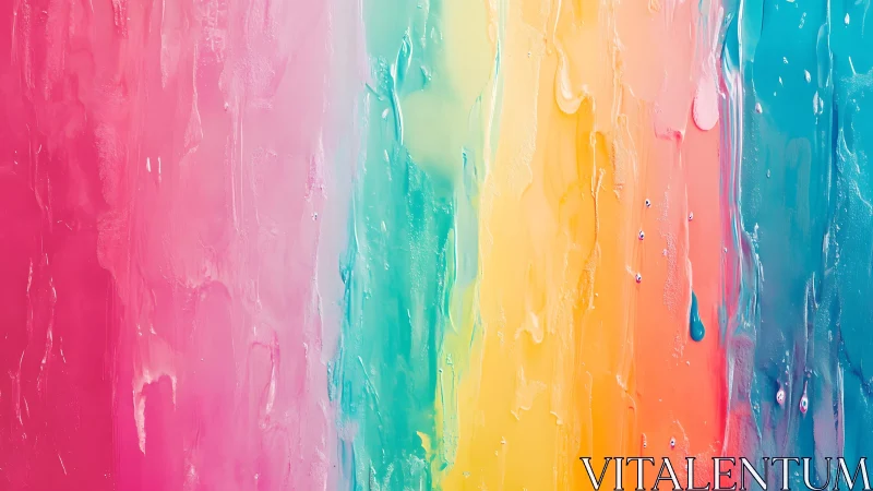 Vibrant Abstract Rainbow Paint Texture in Modern Art Style.