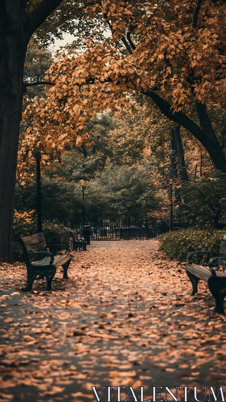Golden autumn pathway invites quiet moments of reflection