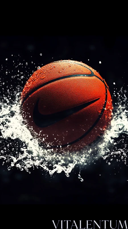 Hydrodynamic basketball impact with high-speed splash simulation.