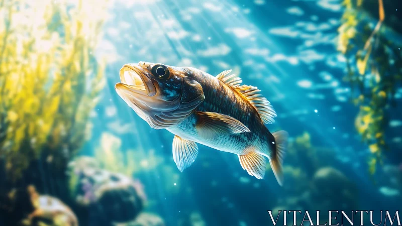 Sunlit reef fish rendered with high-contrast digital realism