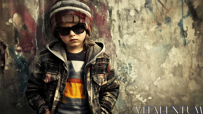 Urban Youth Portrait: Streetwear Styling Against Weathered Architectural Backdrop