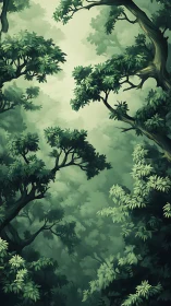 Verdant Canopy Study: Layered Forest Depth Through Digital Painting.