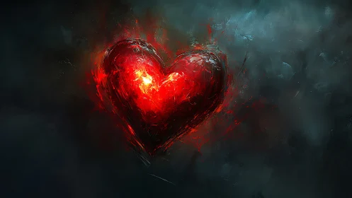 Burning Heart Radiates Through Darkness.