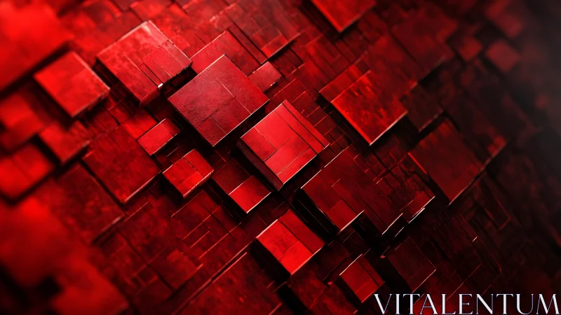Abstract red 3D cubes pattern with geometric digital style.