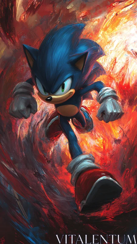 Sonic the Hedgehog charges ahead through blazing painted energy