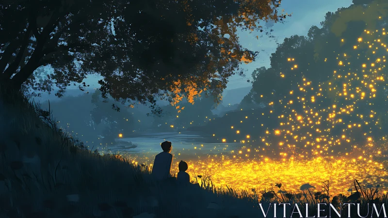 Two Observers Witness Bioluminescent Cascade at Twilight Over Water