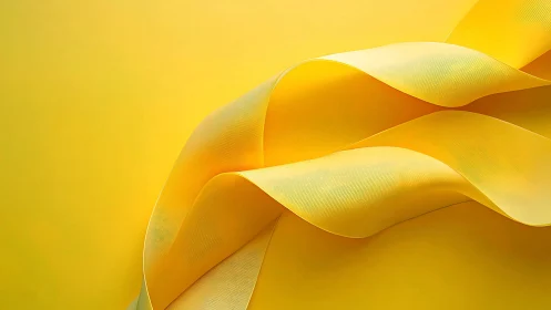 Curved yellow polymer ribbons with fine microtextured surfaces