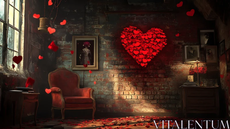 Romantic Heart-Filled Room Glows with Love