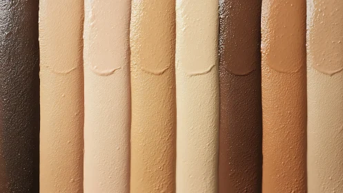 Foundation swatches in diverse skin tones form a rich gradient