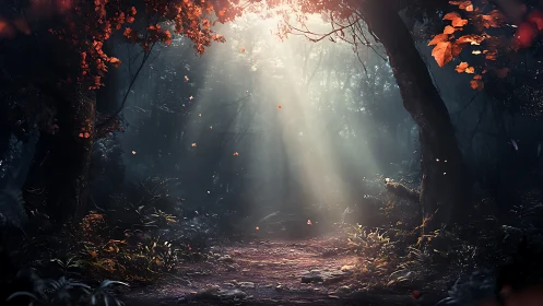 Sunlit Passage Through Enchanted Woodland Threshold