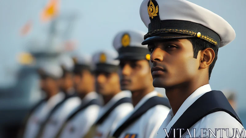 Navy officers lined in uniform during formal ceremony.