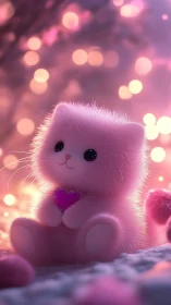 Luminescent Feline Dreams in Rosy Wonderland