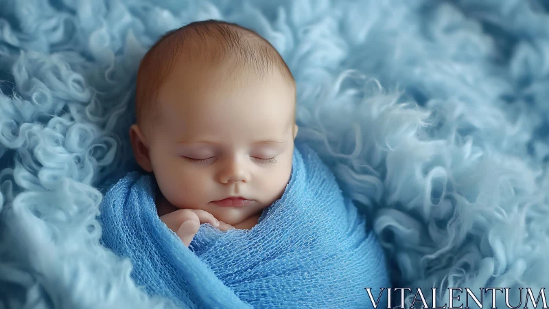 Peaceful Newborn Dreams in Soft Blue.