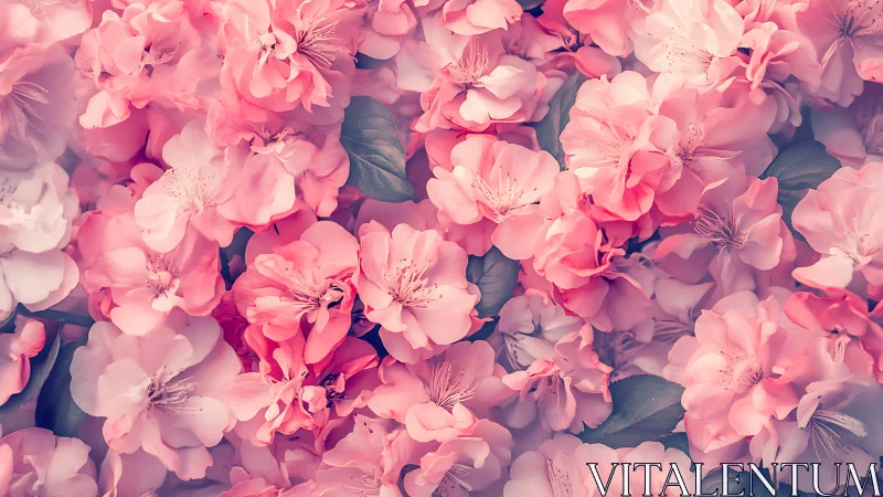 Clustered Pink Flowers with Soft Focus and Warm Tonal Range
