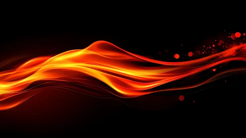 Luminous Fire Flow Across Darkness.