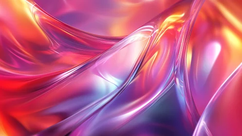 3D iridescent liquid folds in luminous gradient motion.