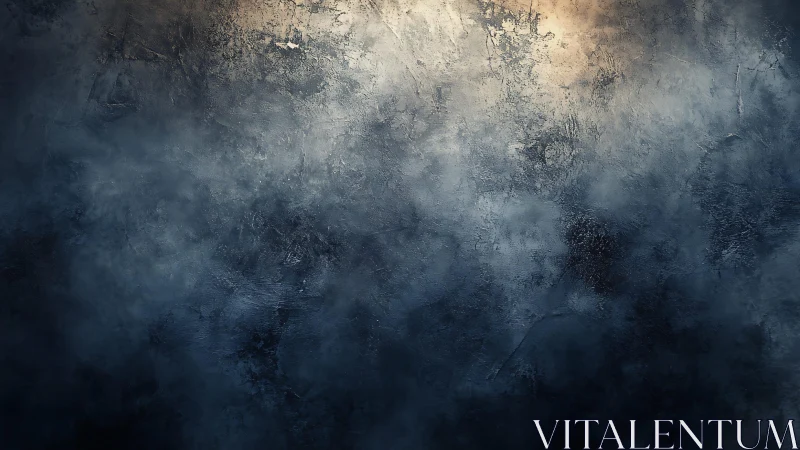 Dark Moody Grunge Texture with Blue and Gray Abstract Paintwork.