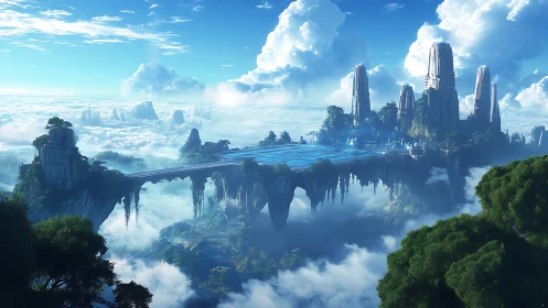 Ethereal Floating City Rises Above Clouds in Wonder