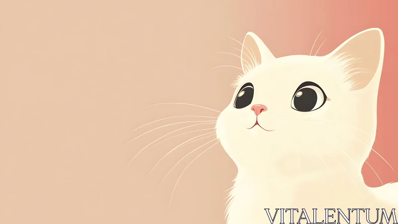 Curious White Cat with Gentle Eyes and Soft Charm.