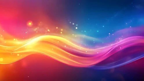 Chromatic light waves flowing across prismatic gradient field.