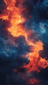 Inferno Meets Abyss: Fire and Frost Dance in Cosmic Chaos.