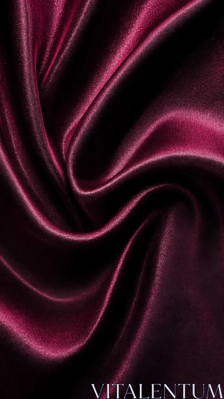 Crimson satin fabric forms deep folds under directional light.