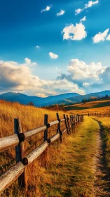 Golden rural fence line under expansive late afternoon sky