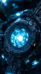 Starforged quantum core humming in electric blue orbit.