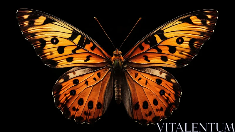 Glowing orange butterfly poised like quiet, living jewelry.