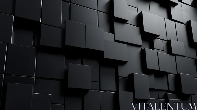 Sleek black cubes stacking into a calm modern rhythm.