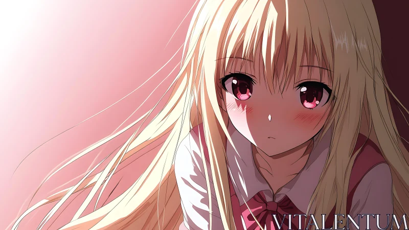 Soft backlit anime portrait uses strong rim lighting and gradients