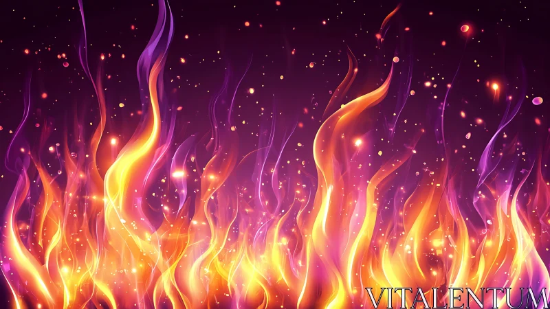 Luminous Fire Waves with Particle Effects and Dynamic Glow
