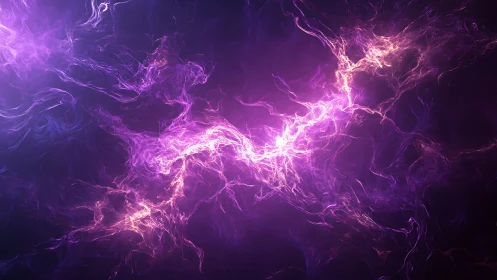 Electric violet energy stream over dark cosmic background.
