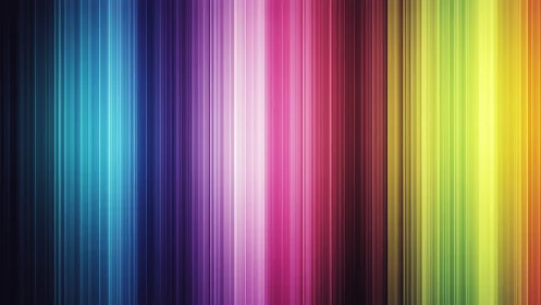 Vertical multicolor light streaks form a layered digital gradient