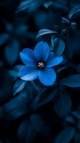 Blue Flower's Quiet Moment in Shadows.