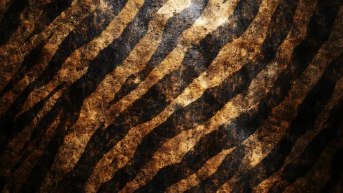 Wild ember stripes on worn jungle-hide canvas surface.