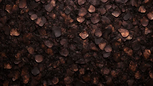 Oxidized copper flake texture with dense metallic patina field