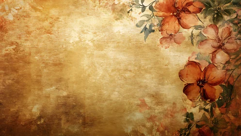 Warm vintage floral background with softly glowing blooms.
