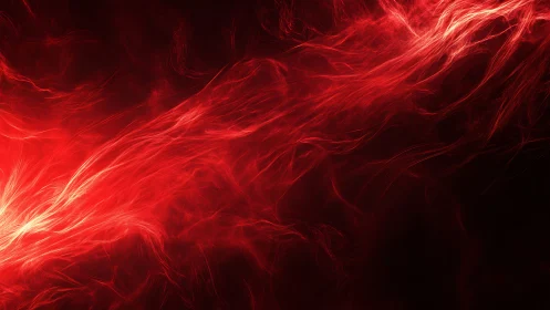 Plasma-grade crimson energy filament in turbulent motion field.
