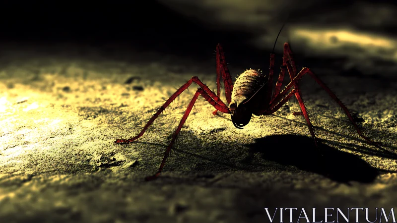 Curious cave insect pauses in a pool of dramatic light.